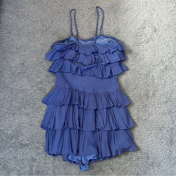 Blue Ruffle Dress by Mustard Seed - Picture 5 of 5